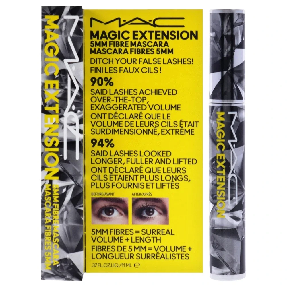 Mac Magic Extension 5MM Fiber Mascara Extensive Black - Size 11mL / 0.37 Oz. NEW